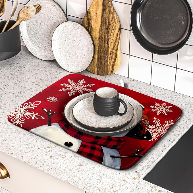 Christmas Snowman Dish Drying Mat - Image 5