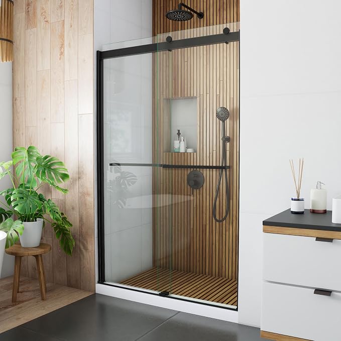 DreamLine Sapphire 44-48 inch W x 76 inch H Semi-Frameless Bypass Shower Door by DreamLine