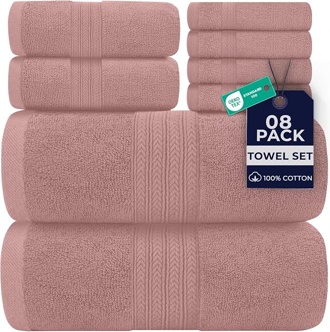 DAN RIVER 8 PC Luxury Bath Towels by DanRiver
