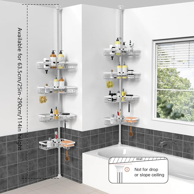 KEGII Corner Shower Caddy Tension Pole - Image 7