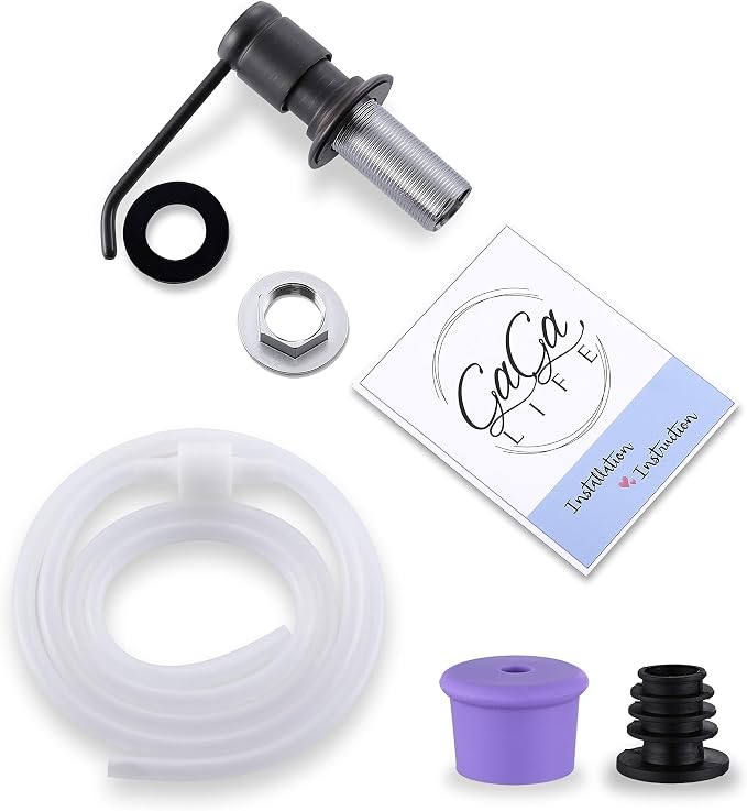GAGALIFE Soap Dispenser for Kitchen Sink and Extension Tube Kit, Complete Brass - Image 5