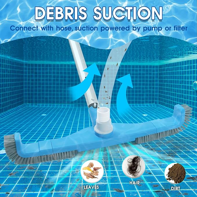 20" 2 in 1 Pool Brush Vacuum Head - Image 3
