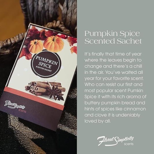 Floral Simplicity Pumpkin Spice Scented Sachets Pack of 6, Fall & Winter - Image 2