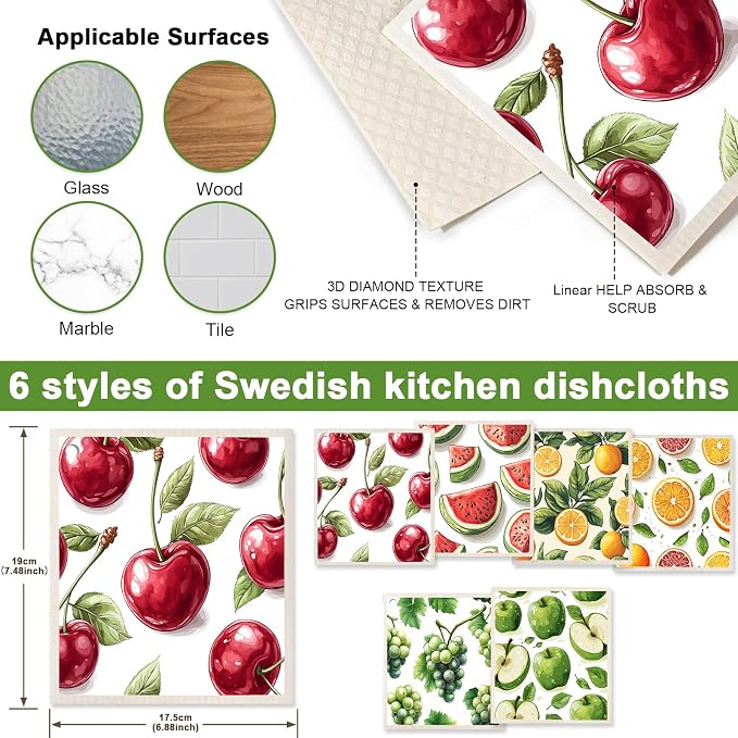 6 Pack Swedish Dishcloths for Kitchen - Image 4