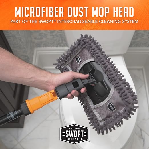SWOPT 12” Microfiber Dust Mop Head w/Refill — Cleaning Head Interchangeable - Image 5