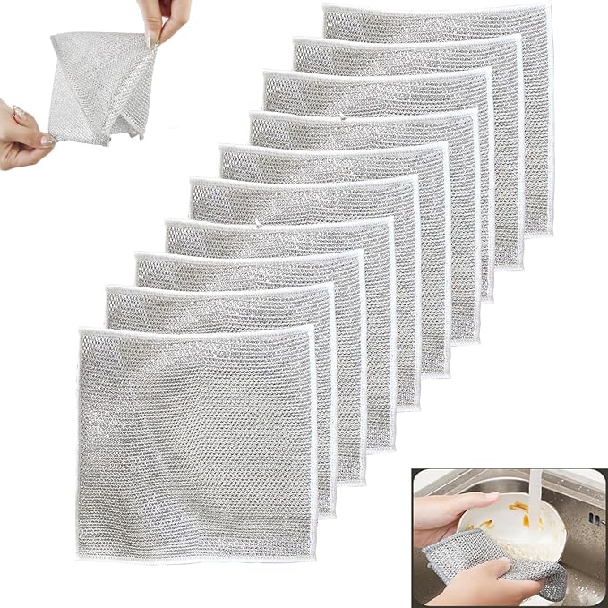 10 PCS Multipurpose Wire Dishwashing Rag by WFWJ