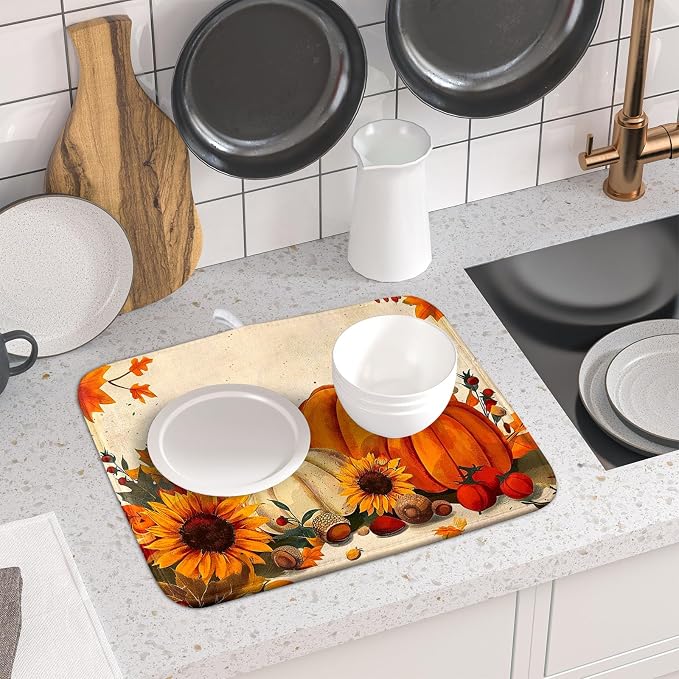 Happy Thanksgiving Day Harvest Dish Drying Mat - Image 6