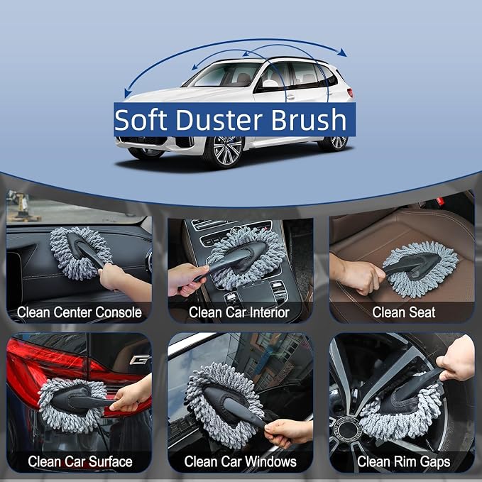 Car Interior Duster Detail Brush Cleaning Gel Kit, Soft Dash Vent Dusting Slime - Image 3