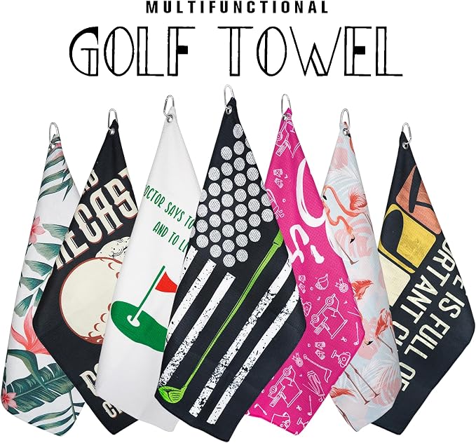 American Flag Golf Towel and Brush Set, Microfiber Waffle Golf Bag Towel - Image 7