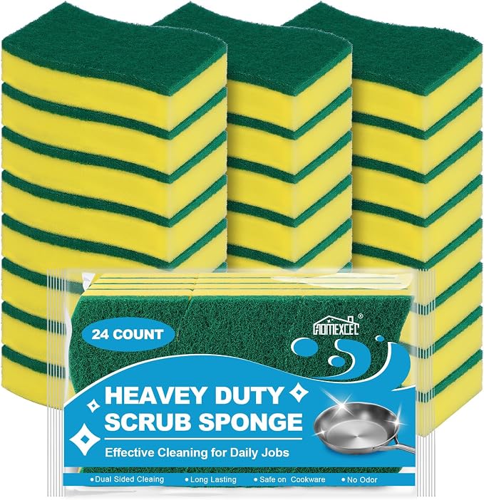 HOMEXCEL Sponges Kitchen 24pcs Heavy Duty by HOMEXCEL