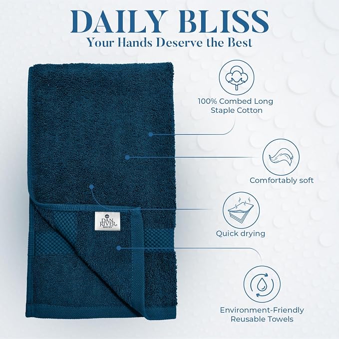 DAN RIVER 6-Pack Premium Hand Towels - Image 3