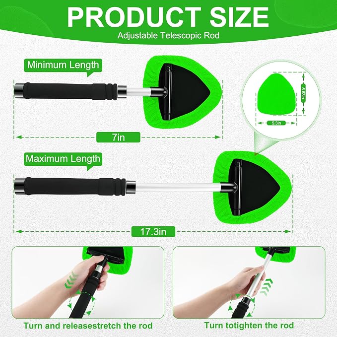 JUSTTOP Windshield Cleaner Tool, Car Interior&Exterior Window Cleaning Tool - Image 2