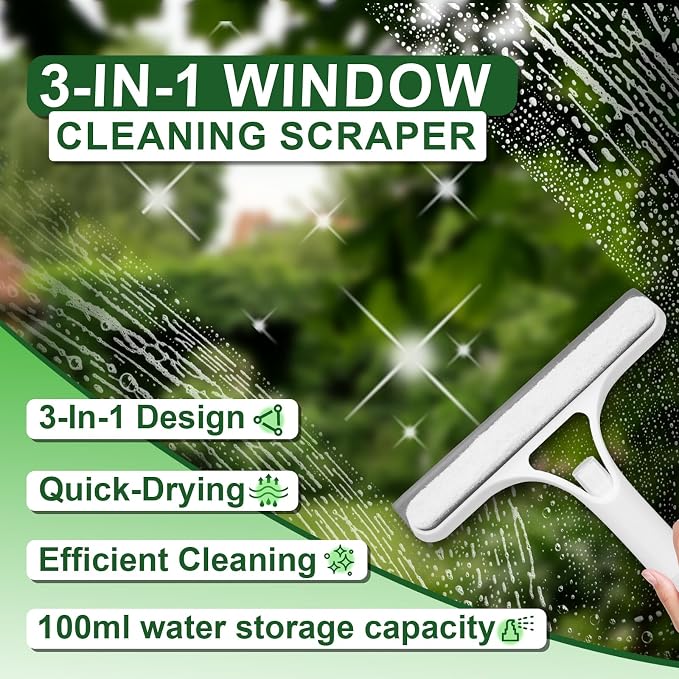 3 in 1 Window Cleaning Scraper, Window Squeegee - Image 2