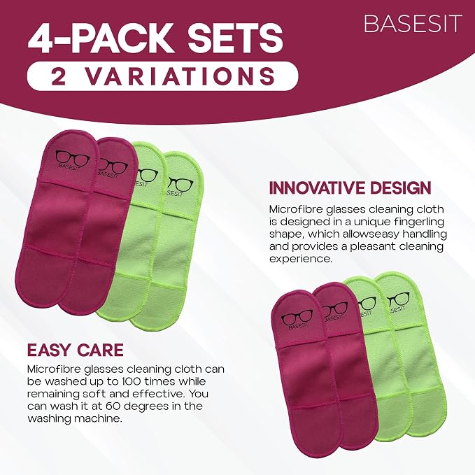 Eyeglass Cleaning Cloth, 4 Pack, Eyeglass Cleaning Wipes, Lens Wipes - Image 3