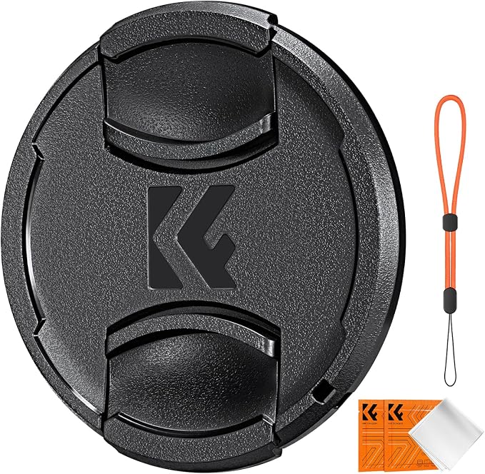 K&F Concept 82mm Lens Cap Cover, 4-in-1 Center Pinch Lens Cover + Anti-Loss by KFCONCEPT