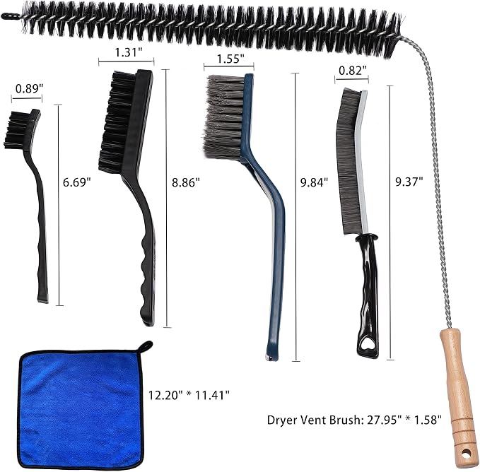 8 Pack Washing Machine Cleaning Brush, Dryer Vent Cleaner Kit, Flexible Dryer - Image 2