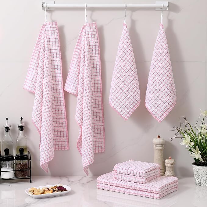 Homaxy Kitchen Towels and Dishcloths Set, 16 x 25 and 12 x 12 Inches, Super - Image 7