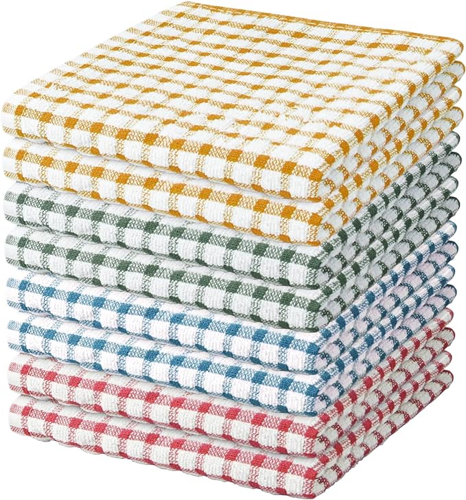 Nialnant 8 Pcs Kitchen Dish Rags, 100% Cotton Soft Absorbent Quick Drying Dish by Nialnant