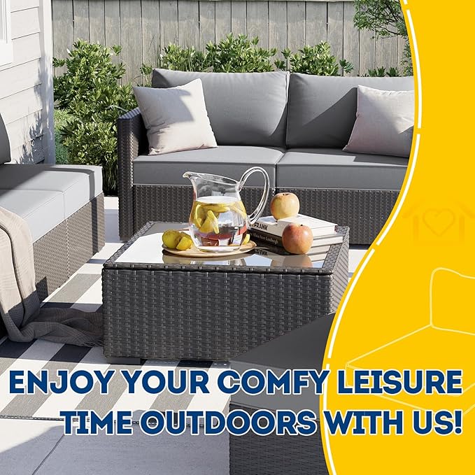 AAAAAcessories Outdoor Deep Seat Cushions, Waterproof, Fade-Resistant Patio Furniture Replacement Cushions, 25.5" x 25.5" x 5" + 25.5" x 13.5", Set of 2, Gray
