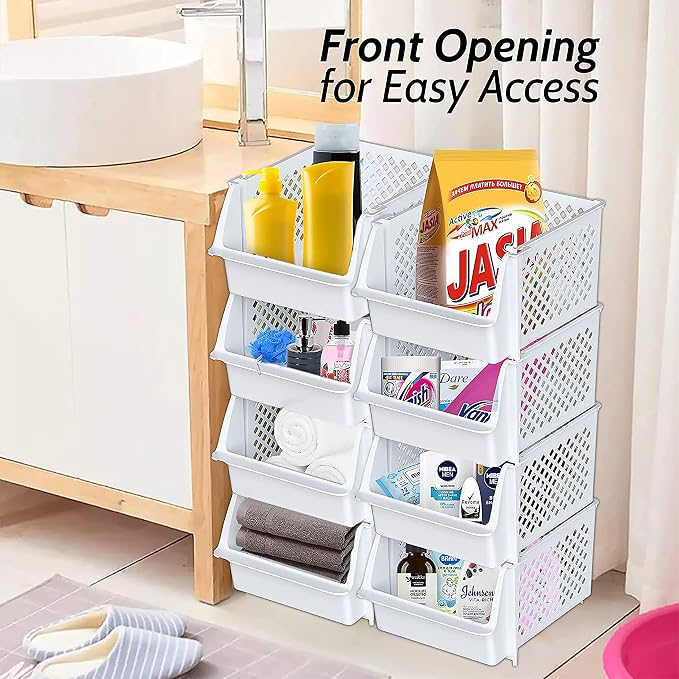 Skywin TidyFriend Plastic Stackable Storage Bins - Image 5