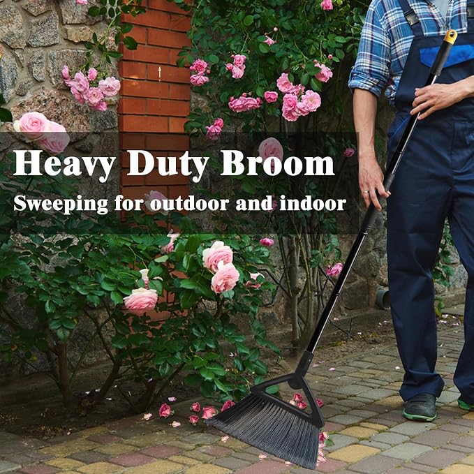 Outdoor Angle Broom Indoor, Upgraded Heavy Duty Commercial Brooms, Restaurant - Image 7