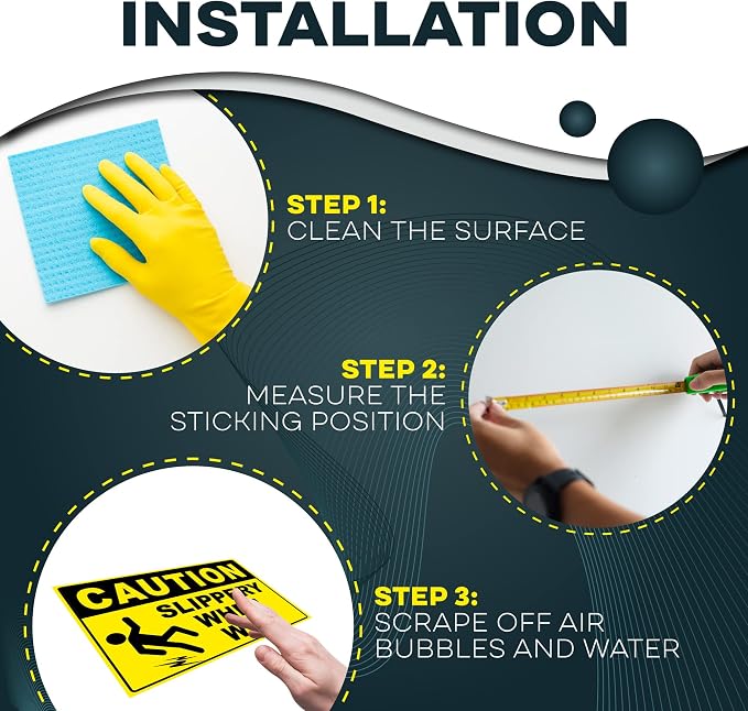 Caution Slippery When Wet Stickers, 4x6 Vinyl Decals, Caution Wet Floor Sign - Image 5