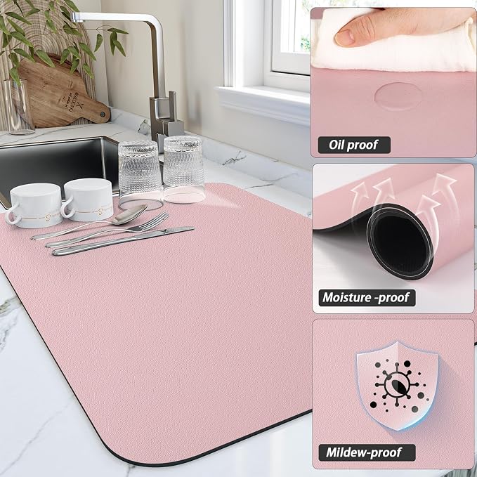 Dish Drying Mat for Kitchen Counter, Heat Resistant Drainer Mats - Image 3