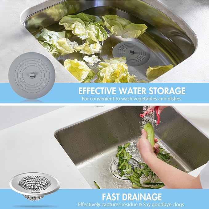 TRAPMATE Kitchen Sink Drain Strainer & Sink Stopper, Revolutionary Stainless - Image 2