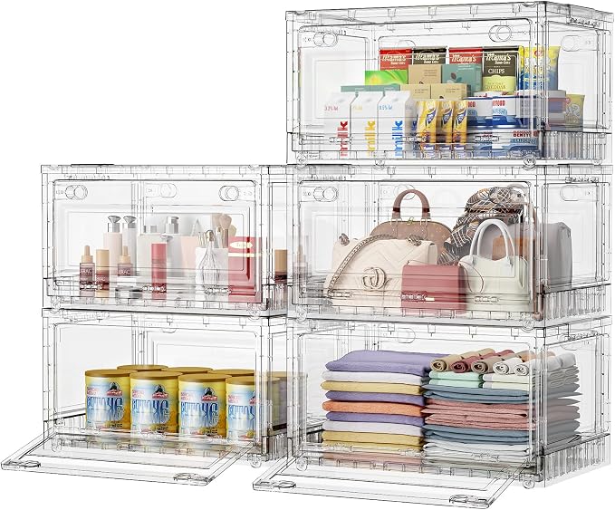 BROVIEW Clear Stackable Storage Bins Drawers, Open Front Large Plastic Storage by BROVIEW-EnjoytheArtofLife