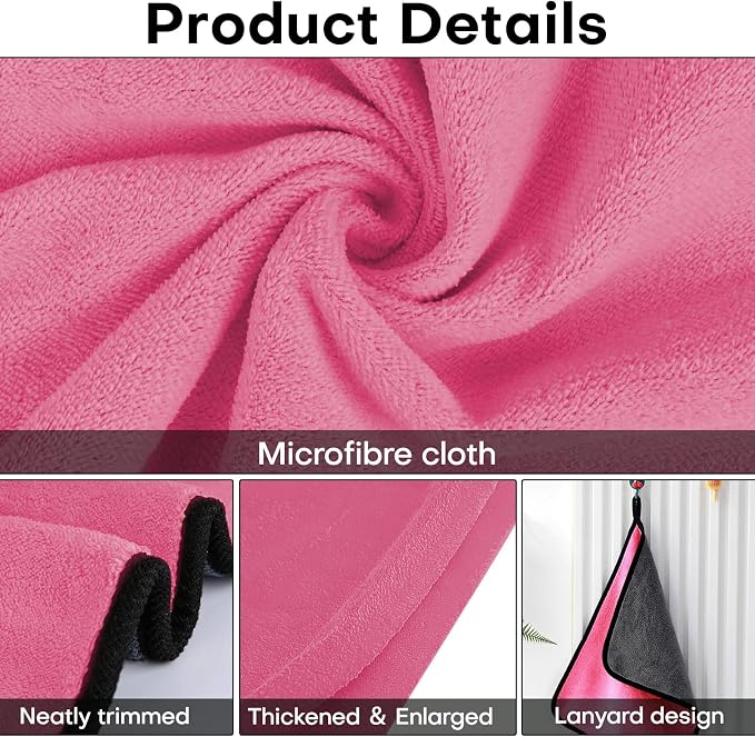 Hovom 3PCS Car Microfiber Towels, 23.62"×11.81" Lint-free Microfiber Towels - Image 3