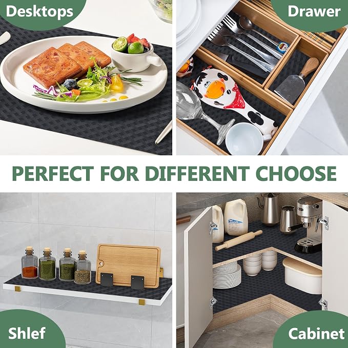 Shelf Liners, Non-Adhesive Drawer Liner, Waterproof & Oil-Proof Kitchen Cabinet - Image 5
