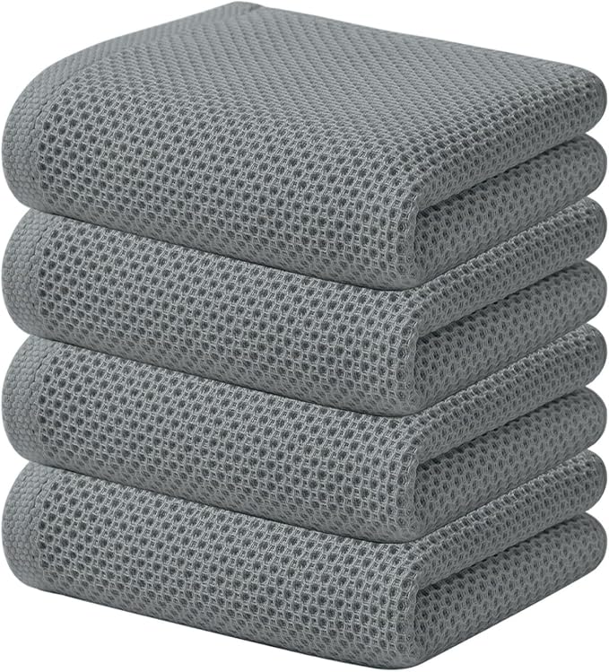 Kitinjoy 100% Cotton Waffle Weave Kitchen Towels, Kitchen Hand Towels by Kitinjoy