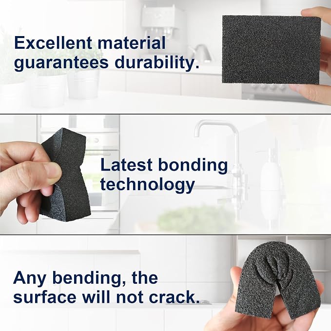 8pc Black Carborundum Sponge Nano Emery Sponges Caspian Stone Pot Clean Brush - Image 5