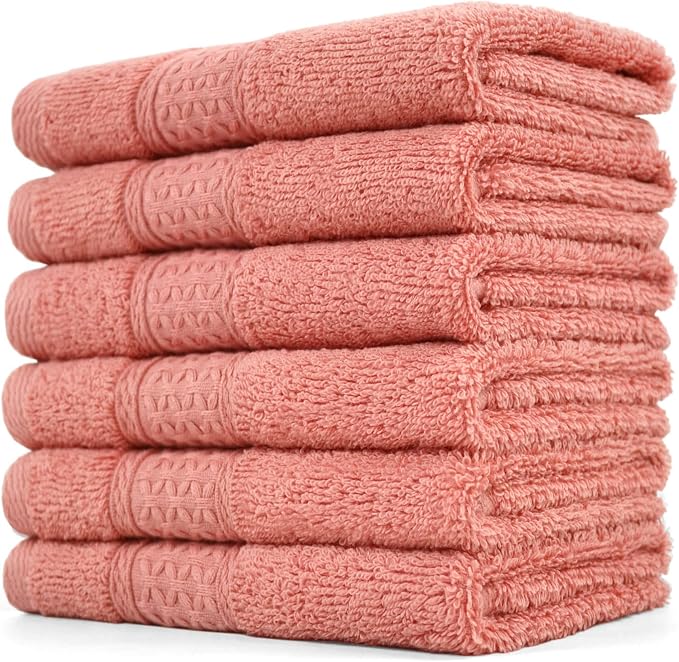 Cleanbear Ultra Soft Washcloths 6 Pack Cotton Face Cloths Wash Cloths Set by Cleanbear