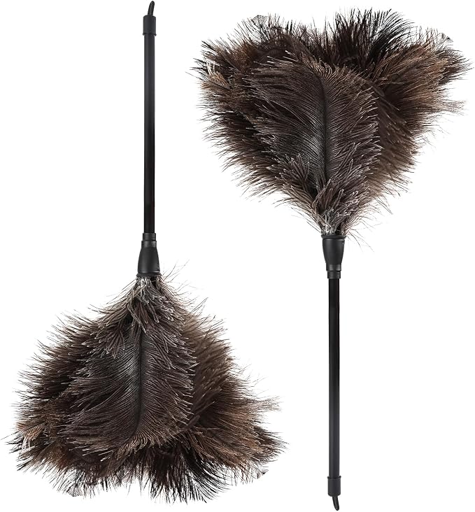 Natural Ostrich Feather Duster 14.9 inch Fluffy Mini Dusters by Daieeparty