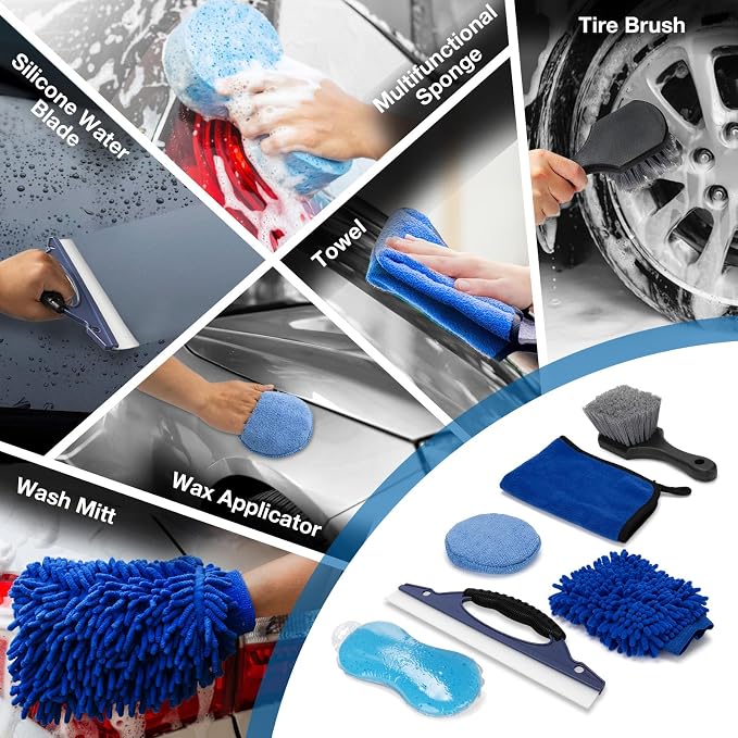 SHALL 28Pcs Car Detailing Kit, Car Detailing Brush Set, Car Wash Cleaning Kit - Image 7