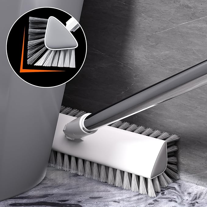Floor Scrub Brush with Long Handle, Heavy-Duty Tile and Shower Grout Brush Stiff - Image 3