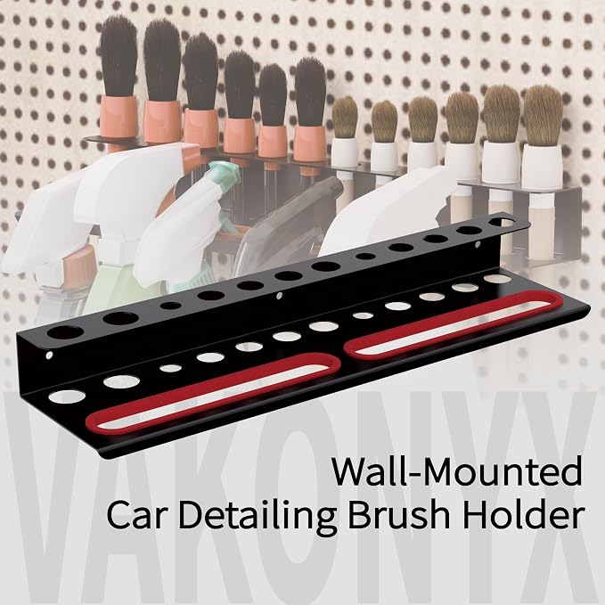 Wall Mount Brush & Spray Bottle Holder Combo Rack - Image 8