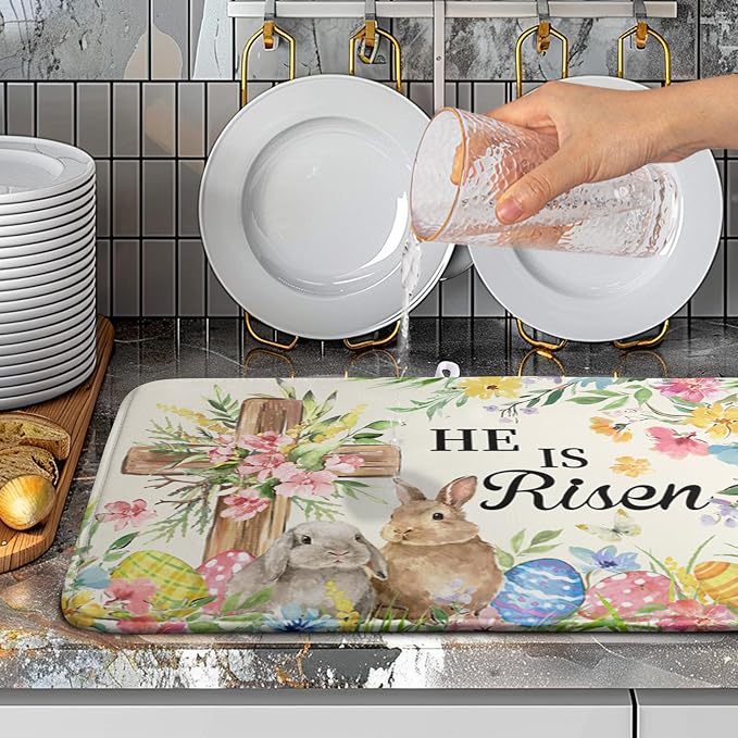 Easter He Is Risen Bunny Dish Drying Mat - Image 5