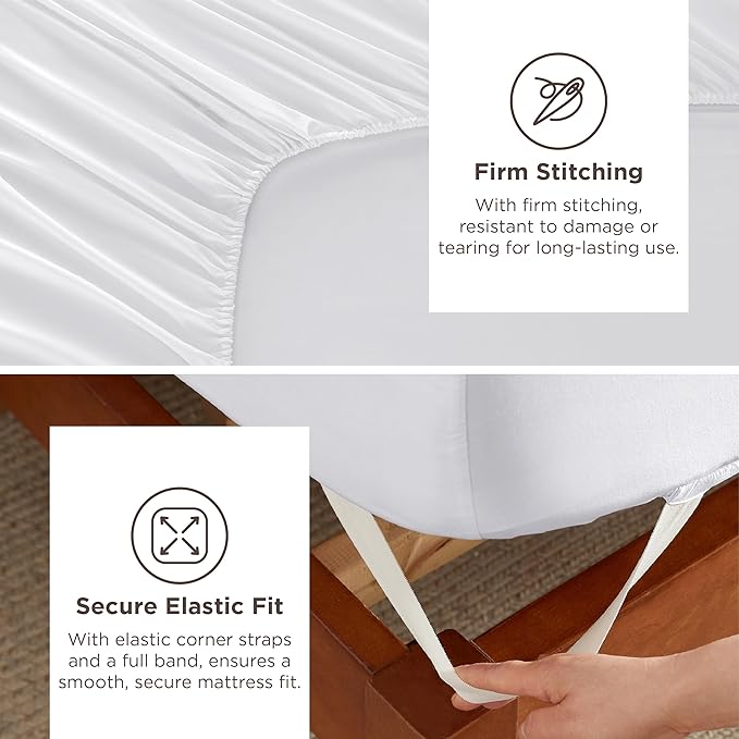Bedsure Deep Pocket King Sheet Set - Fits Mattresses Up to 21 Inches Thick - 4 Piece GentleSoft Bed Sheets, Moisture Wicking, Soft & Cooling Bedsheet & Pillowcases, Easy & Secure Fit, White