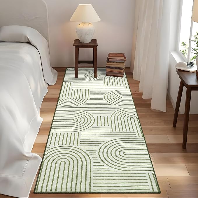 Modern Rug 2x6 Runners for Hallways, Abstract Kitchen Runner Rugs Non Slip Bath - Image 3