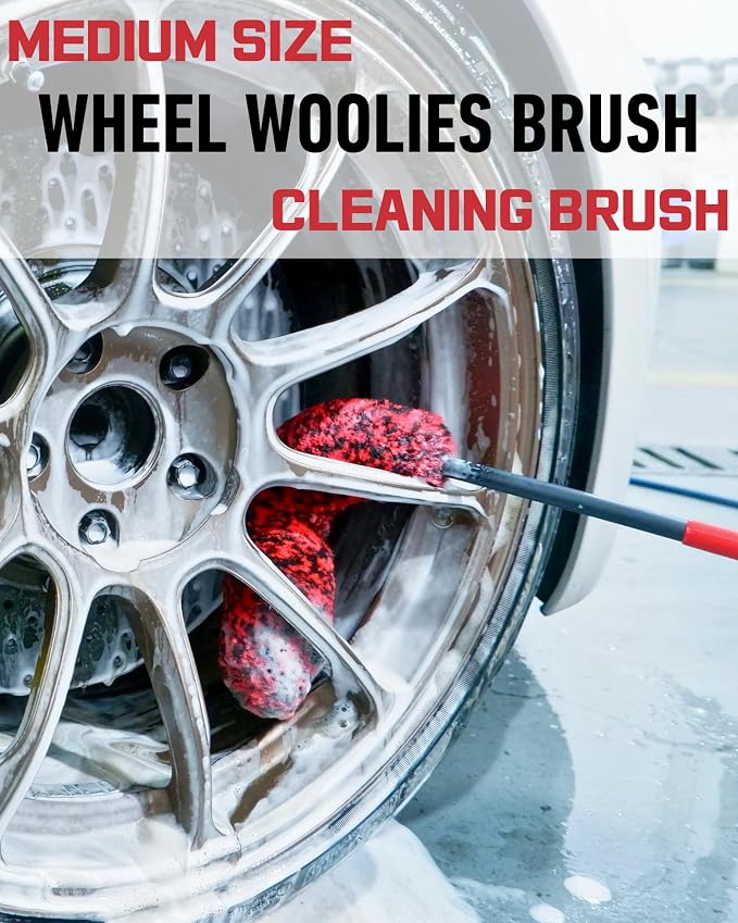 Wheel Brushes for Cleaning Wheels- 2X Soft Wheel Cleaning Woolies Brush - Image 2