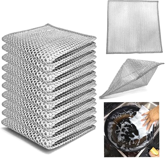 Double layer metal wire scratch free cloth, dry and wet dual-purpose metal wire by Unknown