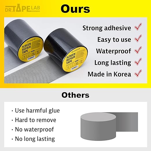 Grey Window Screen Repair Tape, 2 in X 15 FT, Screen Repair Kit - Image 6