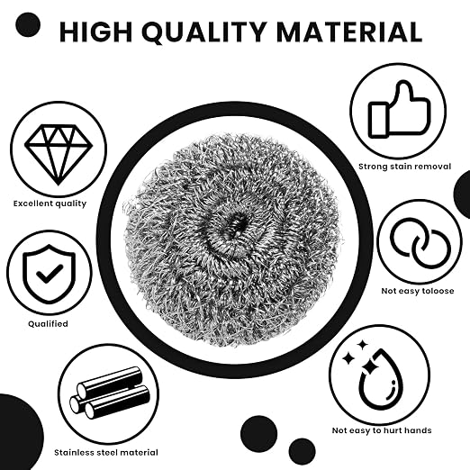 16 Pcs Steel Wool Pads, Stainless Steel Scrubber, Metal Scrubber, Dishwashing - Image 4