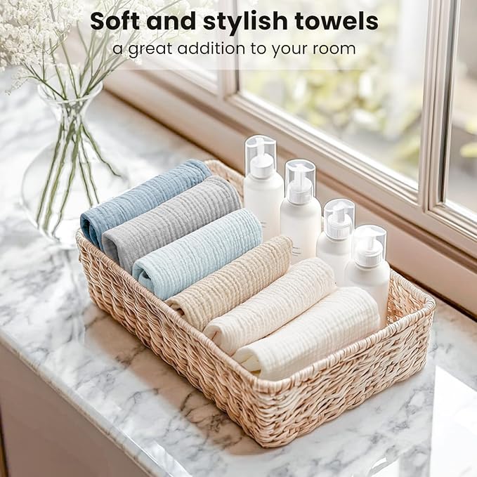 Konssy 6 Pack Face Cloths, Soft Wash Cloth - Image 7
