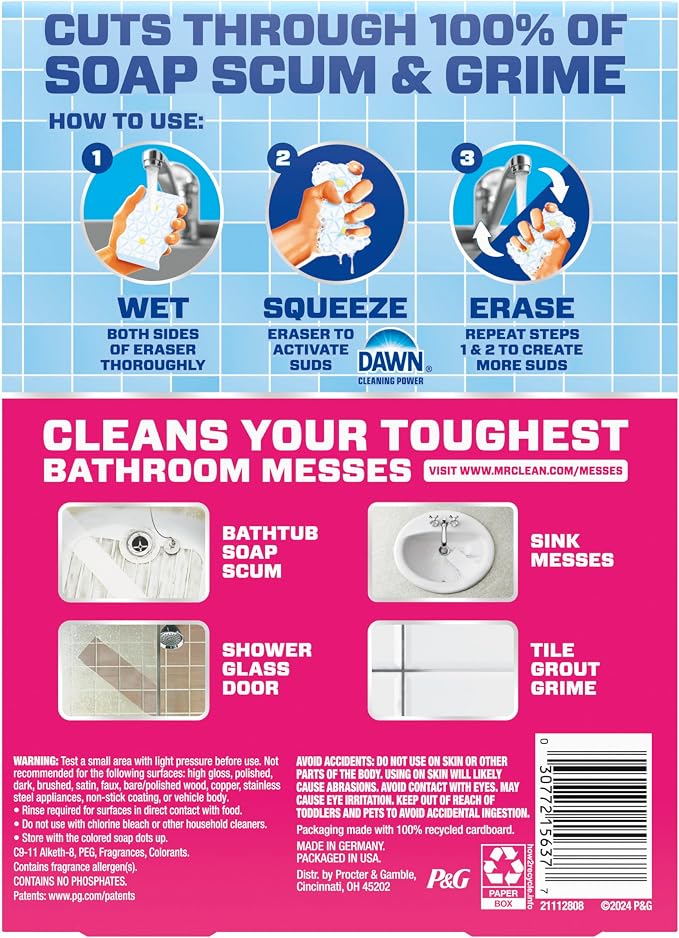 Mr. Clean Magic Eraser Sponge, Bathroom Cleaner, Shower Cleaner, Tub Cleaner - Image 13