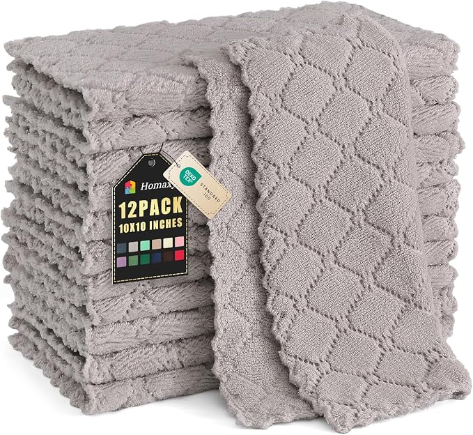 Homaxy 12 Pack Kitchen Dish Cloths, Super Soft and Absorbent Coral Velvet Dish by Homaxy