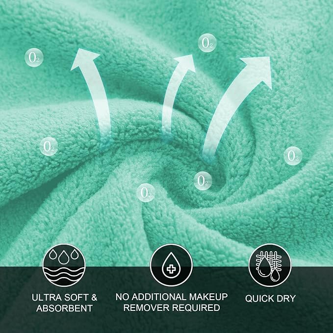 MOONQUEEN Microfiber Facial Cloths Fast Drying Washcloth 12 Pack - Image 7
