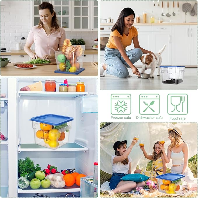 Lallisa 8 Pack 6 Qt Commercial Food Storage Containers - Image 5